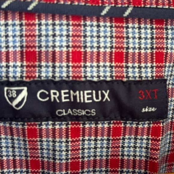 NEW Daniel Cremieux Red And Blue Plaid Button Down Shirt Size 3XT Long Sleeve - Picture 8 of 10